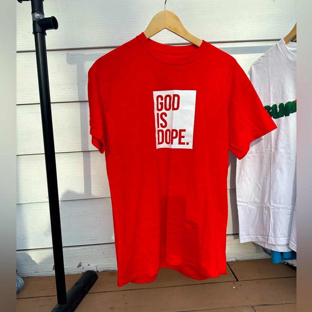 God is dope Red tee